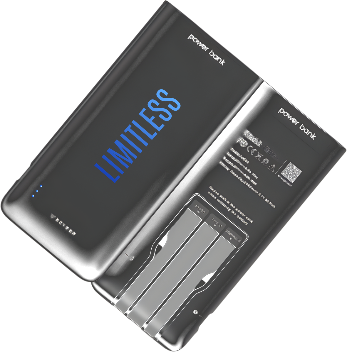 Limitless Powerbank mit drei integrierten Kabeln